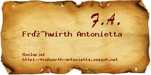 Frühwirth Antonietta névjegykártya